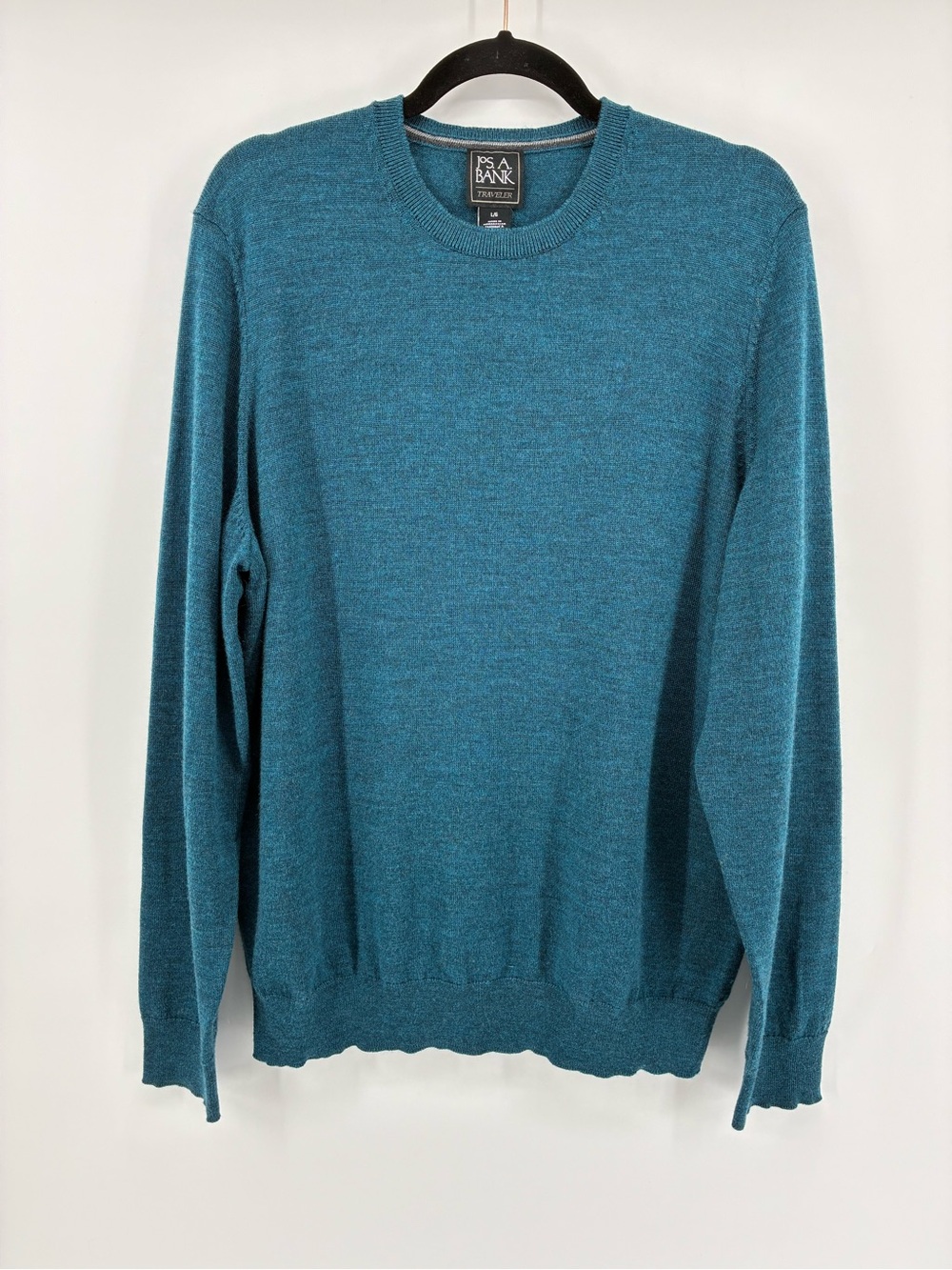 Jos. A. Bank Traveler Teal 100% Wool V-Neck Men's Sweater
